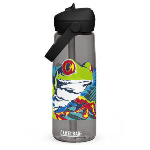 Flip straw water bottle