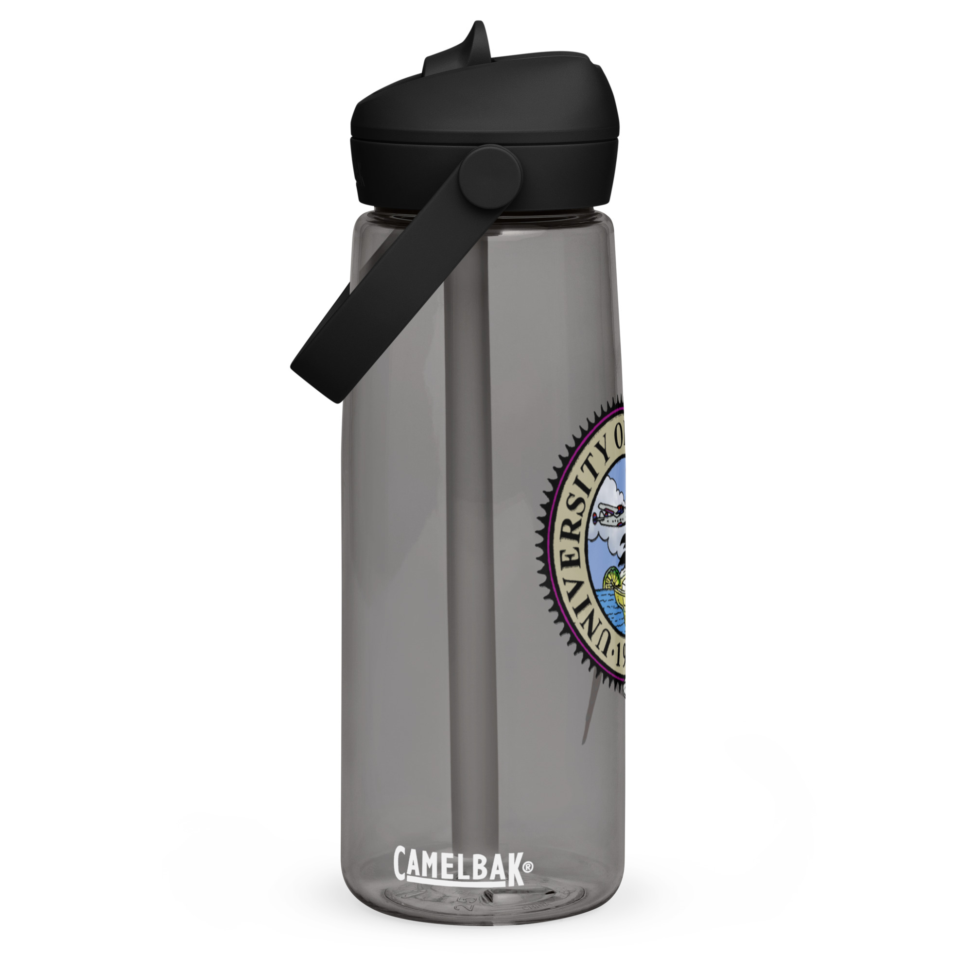 Flip straw water bottle